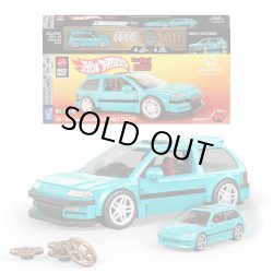 画像1: 2025 Mattel Brick Shop【’Hot Wheels Custom ’90 Honda Civic EF Building Set】AQUA (外箱に少し凹みあり）