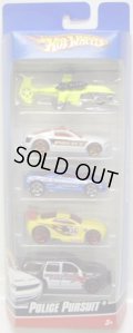 2010 5PACK 【POLICE PURSUIT】　Sky Knife / Ford Mustang GT Concept  / Cadillac Cien  / Power Rage  / '07 Chevy Tahoe