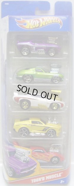 画像1: 2011 5PACK 【TOON'D MUSCLE】　'69 Camaro Z28 / '63 Corvette / '69 Pontiac GTO Judge / '68 Mustang / Dodge Charger Daytona