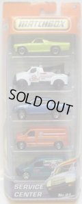 2011 MATCHBOX 5PACK - SERVICE CENTER No.01 【'70 El Camino / Tow Truck / Mitsubishi L200(Triton) / Ford Panel Van / 2006 Volkswagen Caddy 】