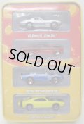 SINCE'68 MUSCLE CARS 4CAR TIN PACK 【'64 CORVETTE STING RAY, '64 FORD FALCON SPRINT, CUSTOM MUSTANG CONVERTIBLE, LARGE AND IN CHARGER】　
