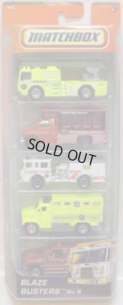 画像1: 2010 MATCHBOX 5PACK - BLAZE BUSTERS No.6 【Fire Engine/Chevy Transport Bus/Pierce Dash Fire Engine/???/Ford 1997 Chevrolet Tahoe】