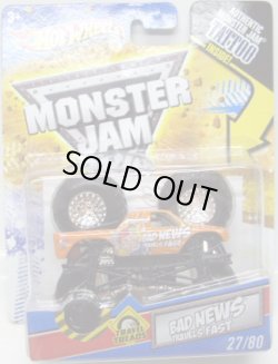 画像1: 2011 MONSTER JAM INSIDE TATTOO 【BAD NEWS TRAVELS FAST】 ORANGE (TRAVEL TREADS)