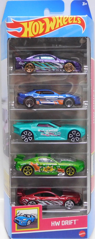 【US版】2024 5PACK 【HW DRIFT】Nissan Silvia (S15) / '17 Camaro ZL1 / Bullet Proof / '13 Ford Mustang GT / Custom '18 Ford Mustang GT（予約不可）