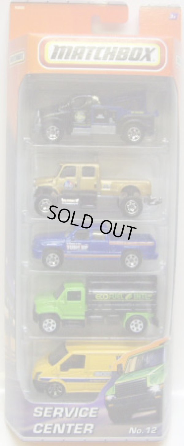 画像1: 2010 MATCHBOX 5PACK - SERVICE CENTER No.12 【Tow Truck / International CXT / Chevy Silverado SS / Guzzler / '07 Ford Transit Van 】