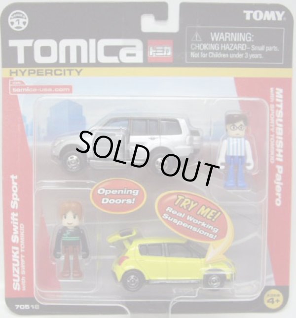 画像1: US TOMICA 2 PACK 【MITSUBISHI PAJERO / SUBARU SWIFT SPORT】　SILVER/YELLOW （USトミカ）