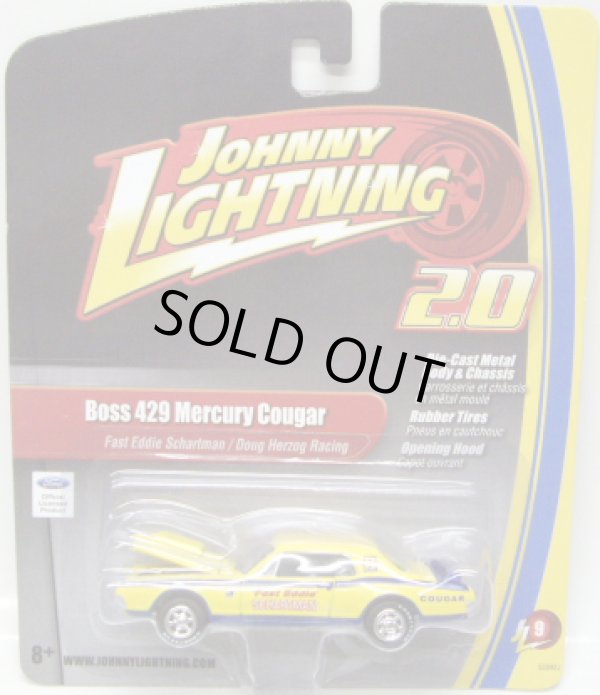 画像1: JOHNNY LIGHTNING 2.0  R9 【"FAST EDDIE SCHARTMAN/DOUG HERZOG RACING" BOSS 429 MERCURY COUGAR】 YELLOW-BLUE/RR