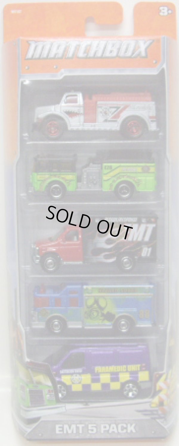 画像1: 2012 MATCHBOX 5PACK - EMT (Highway Pumpe / Pierce Dash Fire Engine / 2008 Ford E-350 Ambulance / Hazard Squad /1995 Ford Transit Van ) 