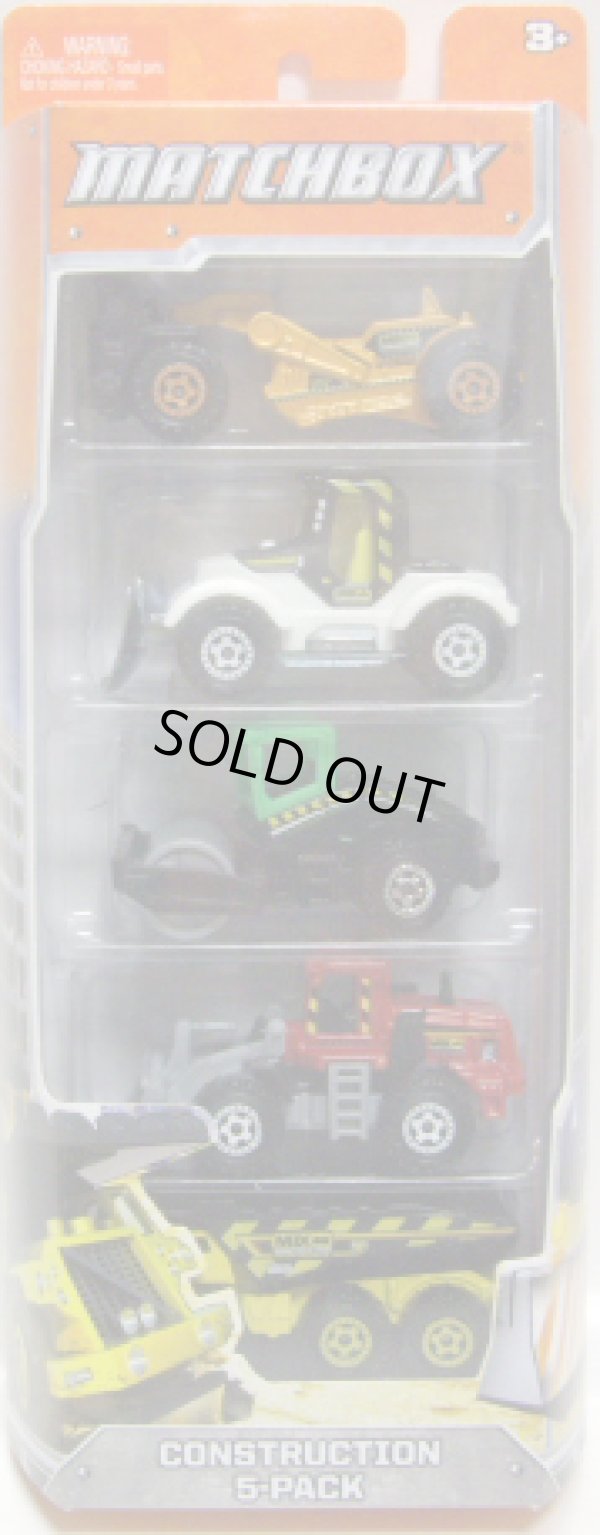 画像1: 2012 MATCHBOX 5PACK - CONSTRUCTION (Scraper / Tractor Plow / Road Roller / Quarry King / Dump Truck)