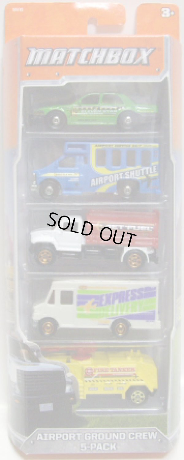画像1: 2012 MATCHBOX 5PACK - AIRPORT GROUND CREW (Ford Crown Victoria Taxi / Chevy Transport Bus / Guzzler / Express Delivery / Airport Fire Tanker)