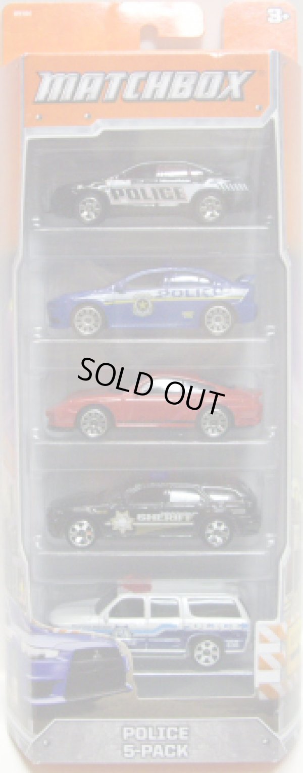 画像1: 2012 MATCHBOX 5PACK - POLICE (Ford Police Interceptor / Mitsubishi Lancer Evolution X Police / Porsche 911 Turbo / Dodge Magnum / 2000 Chevrolet Suburban)