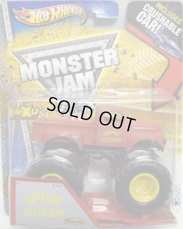 画像1: 2013 MONSTER JAM included CRUCHABLE CAR! 【GRAVE DIGGER】 FLAT RED (VINTAGE)