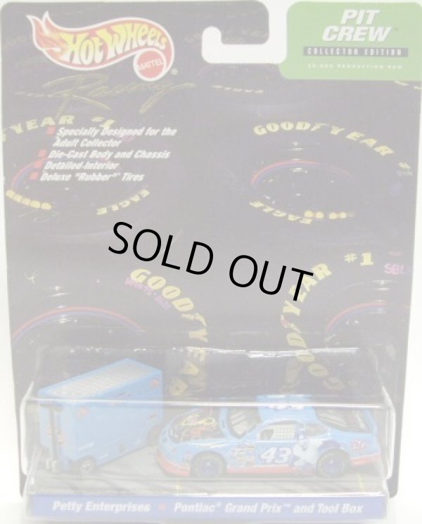 画像1: 2000 HOT WHEELS RACING PIT CREW 【#43 TEAM PETTY ENTERPRISES/PONTIAC GRAND PRIX and TOOL BOX】　LT.BLUE/RR