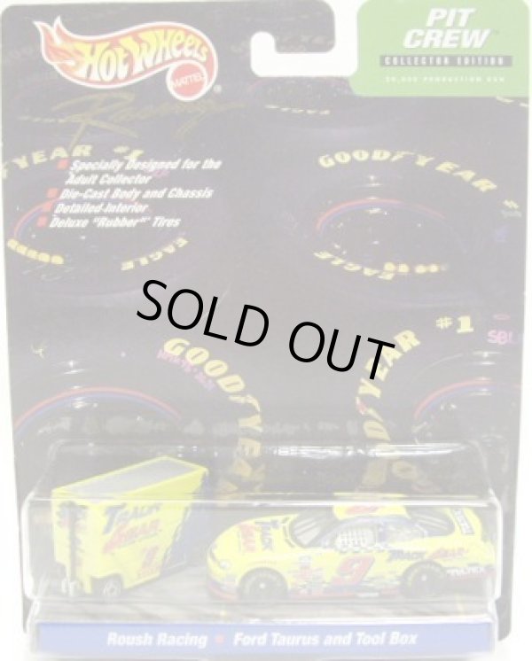 画像1: 2000 HOT WHEELS RACING PIT CREW 【#9 TEAM TRACK GEAR ROUSH RACING/FORD TAURUS and TOOL BOX】　YELLOW/RR