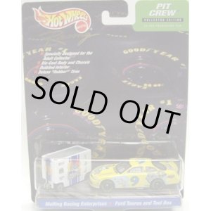 画像: 2000 HOT WHEELS RACING PIT CREW 【#9 TEAM CARTOON NETWORK MELLING RACING ENTERPRISES/FORD TAURUS and TOOL BOX】　YELLOW/RR(台紙中央に値札用フックの穴跡あり）