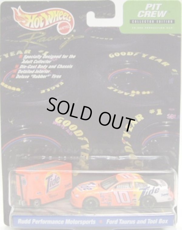 画像1: 2000 HOT WHEELS RACING PIT CREW 【#10 TEAM TIDE RUDD PERFORMANCE MOTORSPORTS/FORD TAURUS and TOOL BOX】　ORANGE/RR