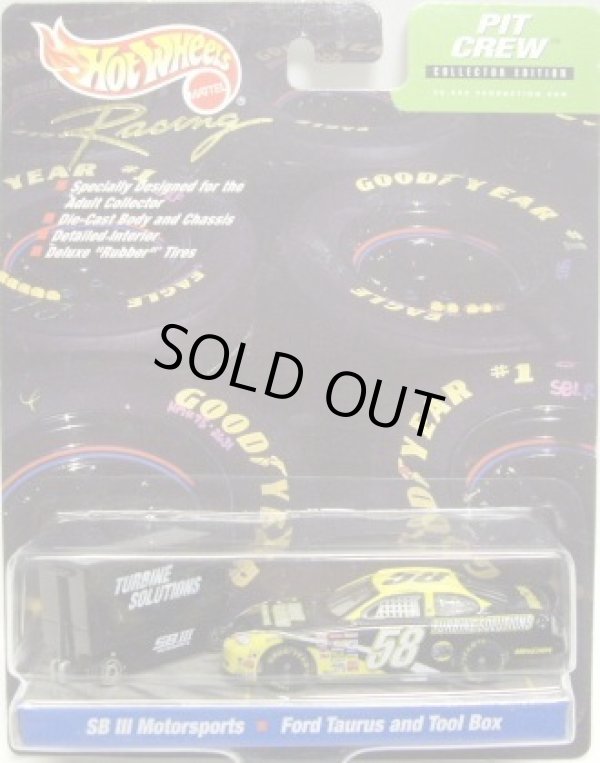 画像1: 2000 HOT WHEELS RACING PIT CREW 【#58 TEAM SB III MOTORSPORTS/FORD TAURUS and TOOL BOX】　BLACK-YELLOW/RR