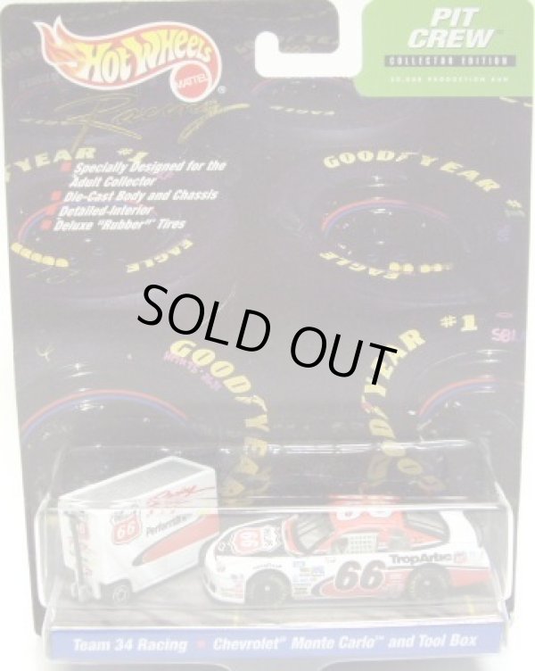 画像1: 2000 HOT WHEELS RACING PIT CREW 【#66 TEAM PHILLIPS 34 RACING/CHEVROLET MONTE CARLO and TOOL BOX】　WHITE/RR