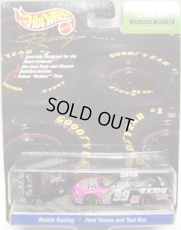 画像1: 2000 HOT WHEELS RACING PIT CREW 【#99 TEAM EXIDE ROUSH RACING/FORD TAURUS and TOOL BOX】　PINK-BLACK/RR