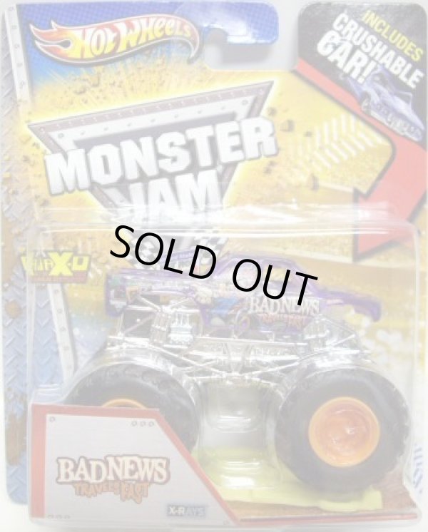 画像1: 2013 MONSTER JAM included CRUCHABLE CAR! 【BAD NEWS TRAVELS FAST】 CLEAR PURPLE (X-RAYS)