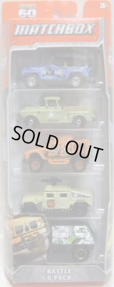 画像: 2013 MATCHBOX 5PACK  【BATTLE】 Jeep Wrangler 1998/GMC Stepside Pickup 1957(EX)/OshKosh M-ATV/Hummer(EX)/Armored Response Vehicle(EX)