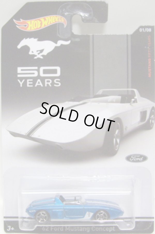 画像1: 2014 WALMART EXCLUSIVE - MUSTANG 50 YEARS 【'62 FORD MUSTANG CONCEPT】 LT.BLUE/O5