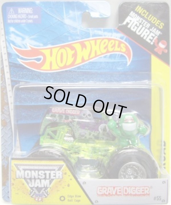 画像1: 2014 MONSTER JAM included MONSTER JAM FIGURE! 【GRAVE DIGGER】 BLACK (EDGE GLOW/ROLL CAGE)