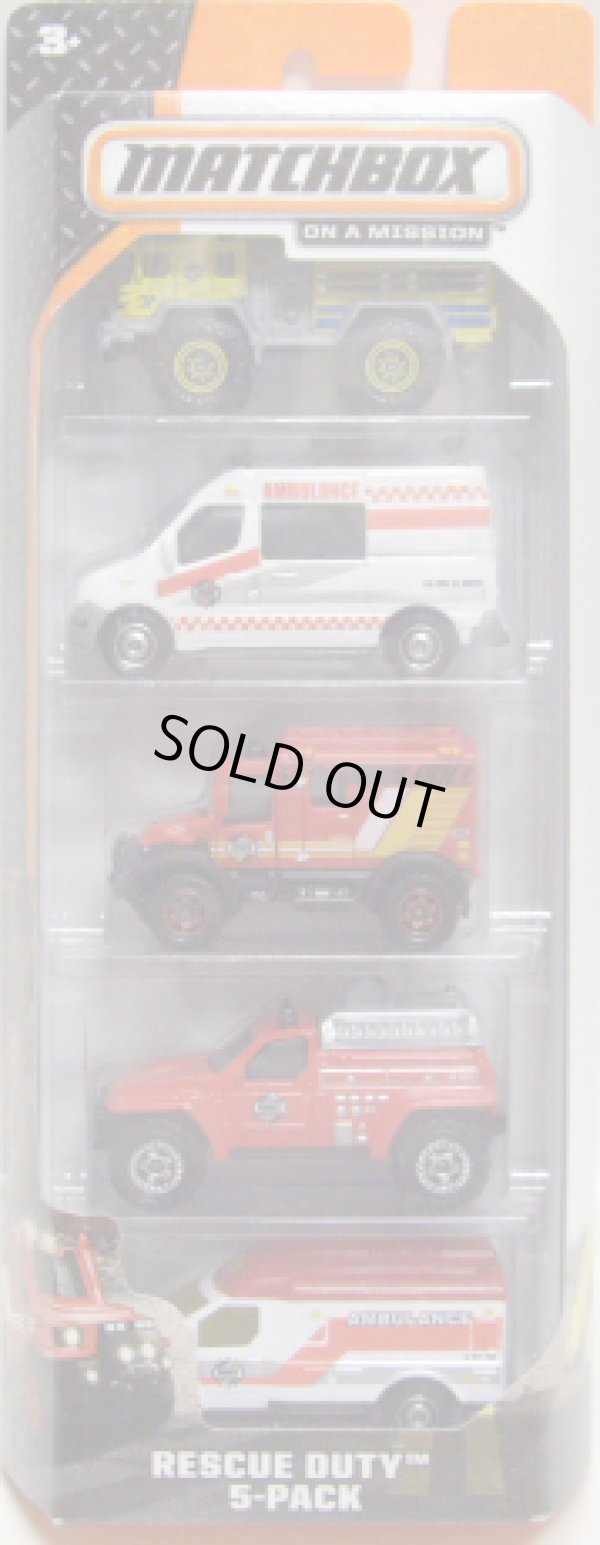 画像1: 2014 MATCHBOX 5PACK  【RESCUE DUTY】 Blaze Blaster/Renault Master Ambulance/4x4 Scrambulance/4x4 Fire Truck(EX)/2003 Ambulance(EX)