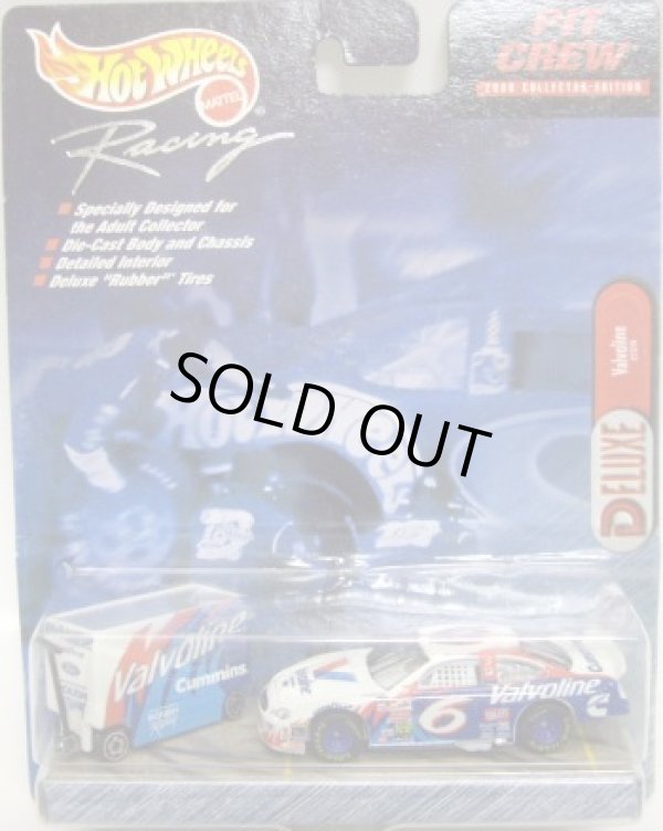 画像1: 2000 HOT WHEELS RACING PIT CREW 【#6 TEAM VALVOLINE/FORD TAURUS and TOOL BOX】　WHITE-BLUE/RR