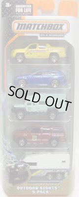 画像: 2014 MATCHBOX 5PACK  【OUTDOOR SIGHTS】 Honda Ridgeline(EX)/2010 Cadillac CTS Wagon/MBX Prosection aka Road Tripper/1997 Chevrolet Tahoe/Travel Trailer(EX)