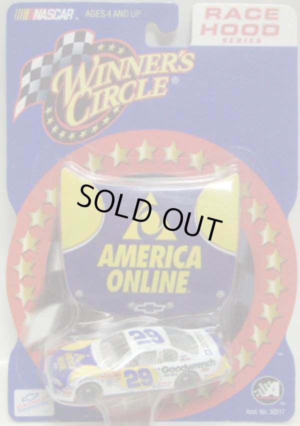 画像1: 2002 ACTION - NASCAR WINNER'S CIRCLE 【"#29 AMERICA ONLINE" CHEVY MONTE CARLO】 WHITE-BLUE(with 1/24 RACE HOOD)