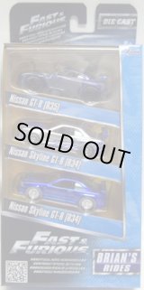 画像: JADA 1/55 FAST & FURIOUS 【BRIAN'S RIDES 3 PACK】　NISSAN SKYLINE GT-R(R35)/NISSAN SKYLINE GT-R(R34)/NISSAN SKYLINE GT-R(R34)