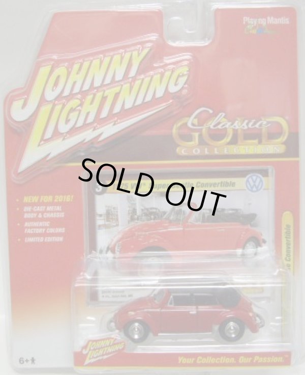 画像1: 2016 JOHNNY LIGHTNING - CLASSIC GOLD COLLECTION 【1975 VW SUPER BEETLE CONVERTIBLE】　RED/RR