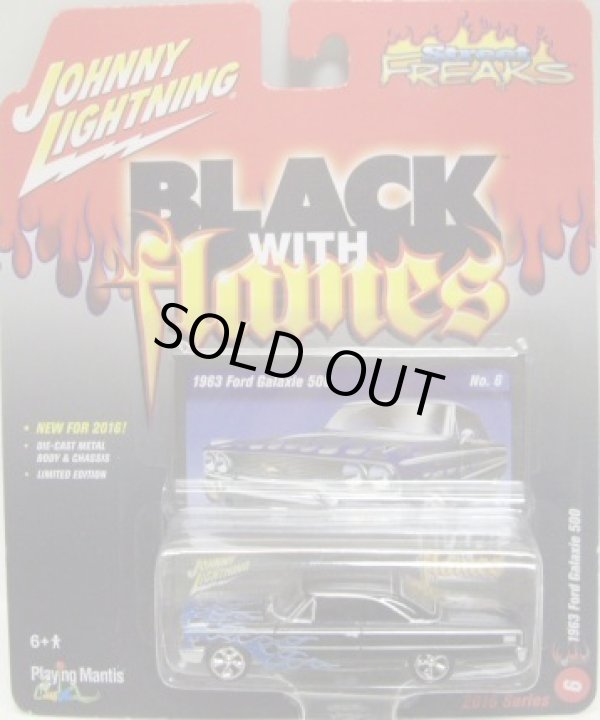 画像1: 2016 JOHNNY LIGHTNING - STREET FREAKS S1B 【1963 FORD GALAXIE 500】 BLACK-BLUE (BLACK WITH FLAMES)