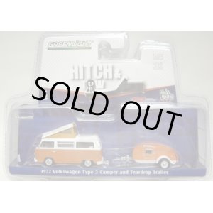 画像: 2016 GREENLIGHT - HITCH & TOW MJ TOYS EXCLUSIVE 【1972 VOLKSWAGEN TYPE 2 CAMPER AND TEARDROP TRAILER】 ORANGE/RR