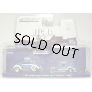 画像: 2016 GREENLIGHT - HITCH & TOW MJ TOYS EXCLUSIVE 【1948 VOLKSWAGEN BEETLE AND TEARDROP TRAILER】 T.BLUE/RR