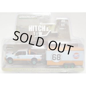 画像: 2016 GREENLIGHT - HITCH & TOW S7 【2015 FORD F-150 GULF OIL #66 AND GULF OIL ENCLOSED CAR HAULER】 LT.BLUE/RR (GULF) (GREEN MACHINE)