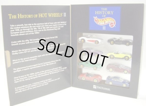 画像1: 1995 FAO SCHWARZ EXCLUSIVE 【THE HISTORY OF HOT WHEELS II】　'58 CORVETTE/FERRARI 250/SPRIT WINDOW '63/ SHELBY COBRA 427 S/C /CORVETTE STINGRAY/FERRARI TESTAROSSA/DODGE VIPER RT/10 /'96 MUSTANG GT COUPE