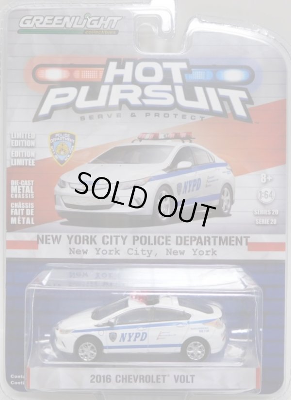 画像1: 2016 GREENLIGHT HOT PURSUIT S20 【2016 CHEVROLET VOLT】 WHITE/RR (NEW YORK CITY POLICE DEPARTMENT) 