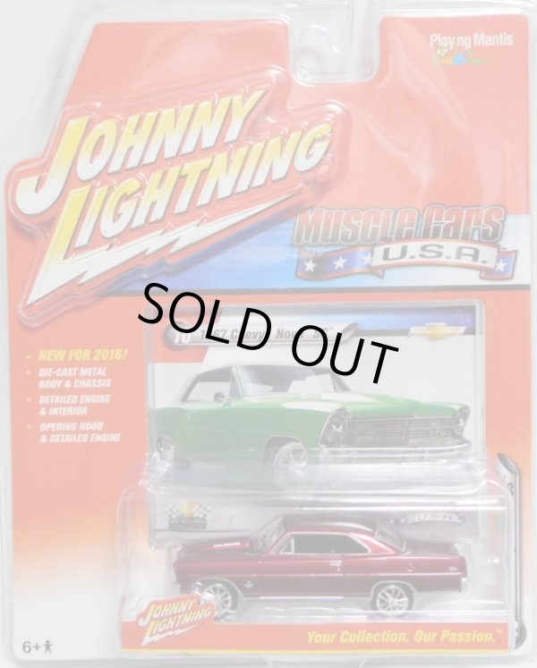 画像1: 2016 JOHNNY LIGHTNING - MUSCLE CARS USA S2 【1967 CHEVY NOVA SS】 MET.RED/RR