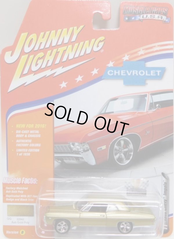 画像1: 2016 JOHNNY LIGHTNING - MUSCLE CARS USA S2 【1968 CHEVY IMPALA】 GOLD/RR (1836個限定）