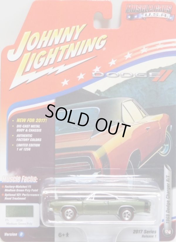 画像1: 2017 JOHNNY LIGHTNING - MUSCLE CARS USA R1D 【1969 DODGE CHARGER R/T】 MET.OLIVE/RR (1256個限定)