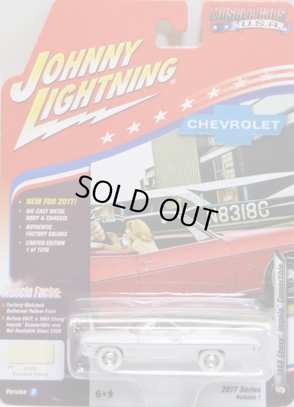 画像1: 2017 JOHNNY LIGHTNING - MUSCLE CARS USA R1D 【1968 CHEVY IMPALA CONVERTIBLE】 WHITE/RR(WHITE LIGHTNING)
