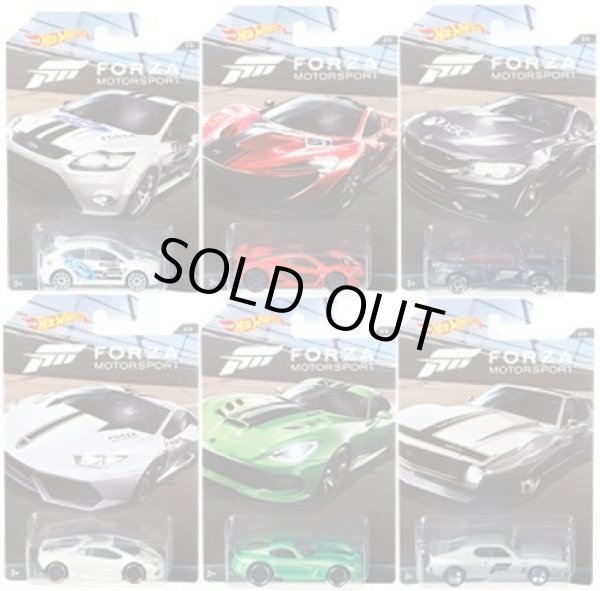 画像1: 2017 "FORZA MOTOR SPORT" 【6種セット (7種の内のCHASEを除く6種）】('09 FORD FOCUS RS/McLAREN P1/BMW M4/LAMBORGHINI HURACAN  LP 610-4/'13 SRT VIPER/AMC JAVELIN AMX)