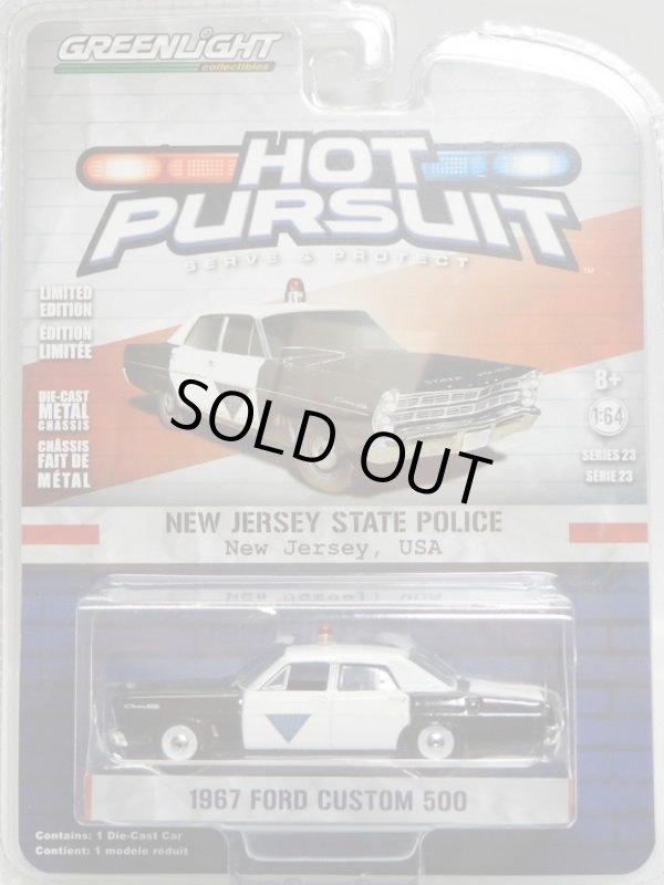 画像1: 2017 GREENLIGHT HOT PURSUIT S23 【1967 FORD CUSTOM 500】 BLACK-WHITE/RR (NEW JERSEY STATE POLICE)