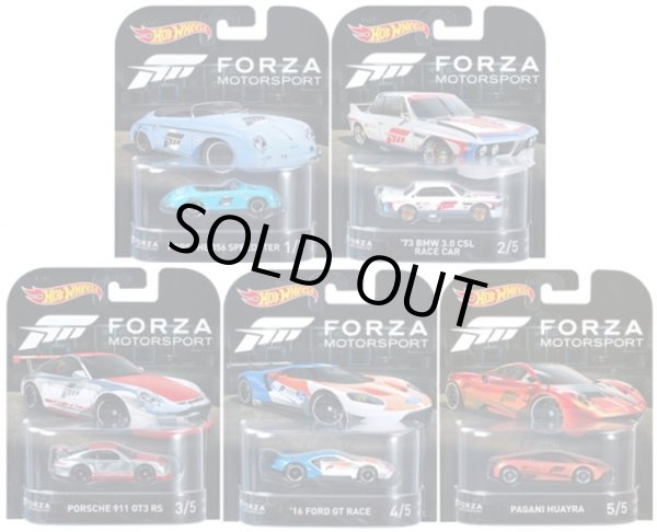 画像1: 2017 RETRO ENTERTAINMENT 【Eアソート "FORZA" 5種セット】'73 BMW 3.0 CLS/PORSCHE 356 SPEEDSTER/PORSCHE 911 GT3RS/'16 FORD GT RACE/PAGAIN HUAYRA