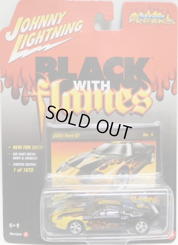 画像1: 2017 JOHNNY LIGHTNING - STREET FREAKS S1 【2005 FORD GT】 BLACK (BLACK WITH FLAMES)