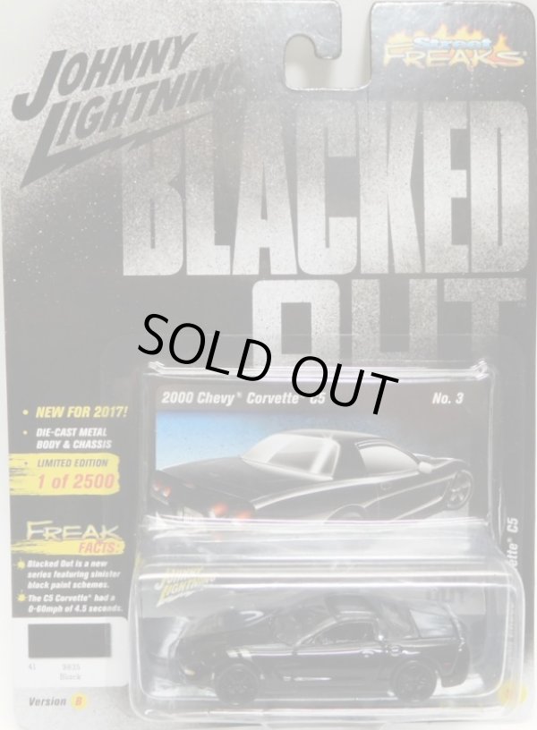 画像1: 2017 JOHNNY LIGHTNING - STREET FREAKS S3 【2000 CHEVY CORVETTE C5】 BLACK (BLACKED OUT)