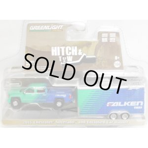 画像: 2017 GREENLIGHT - HITCH & TOW S11 【2015 CHEVROLET SILVERADO AND ENCLOSED CAR HAULER (FALKEN)】 GREEN-BLUE/RR