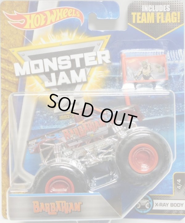 画像1: 2017 MONSTER JAM includes TEAM FLAG! 【BARBARIAN】 CLAR RED (X-RAY BODY)